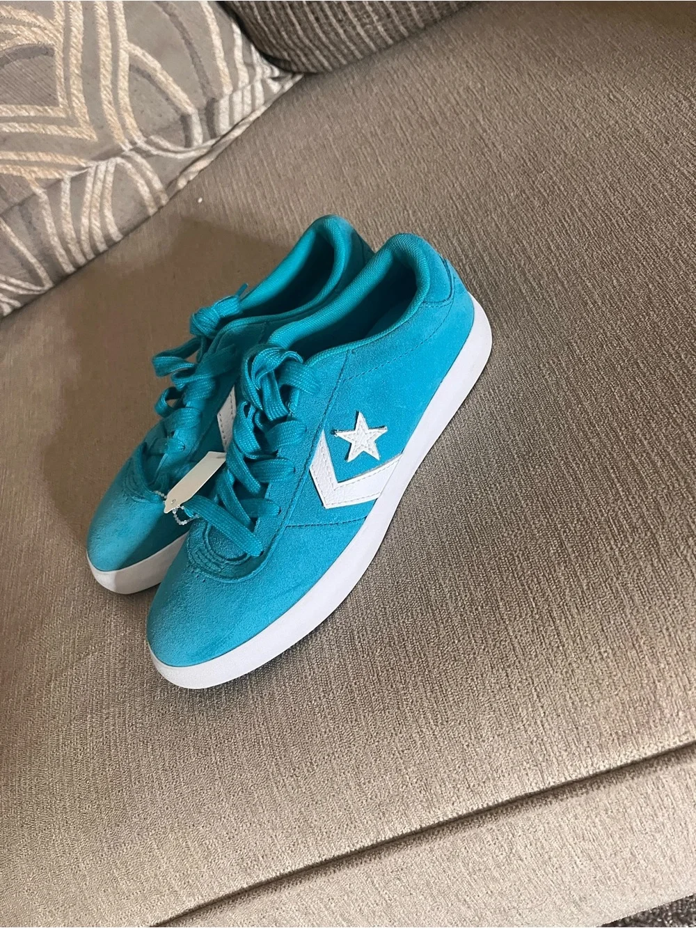 Converse teal suede